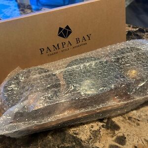 Pampa Bay set of 3 colored glass bowls & tray